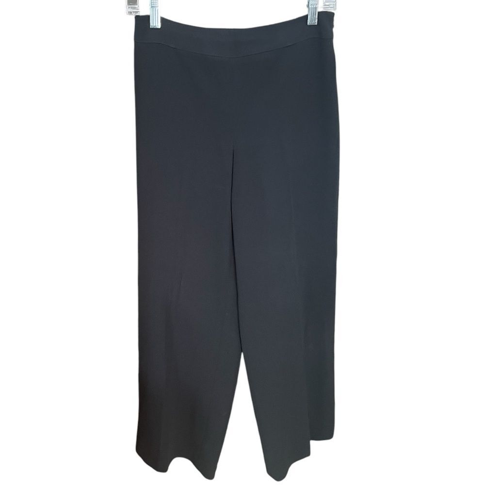 Vintage Talbots Black Lined Wide Leg Zip Trouser Career Pants Women's Size 4